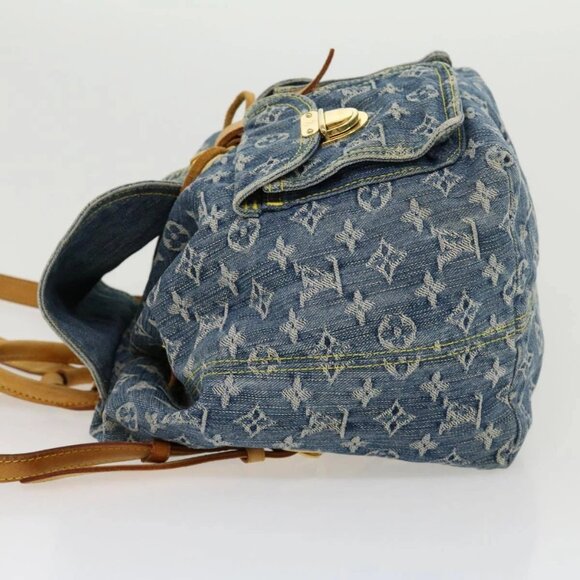 LOUIS VUITTON Monogram Denim Sac A Dos GM Backpack Blue M95056 LV Auth 30454A - Picture 6 of 16